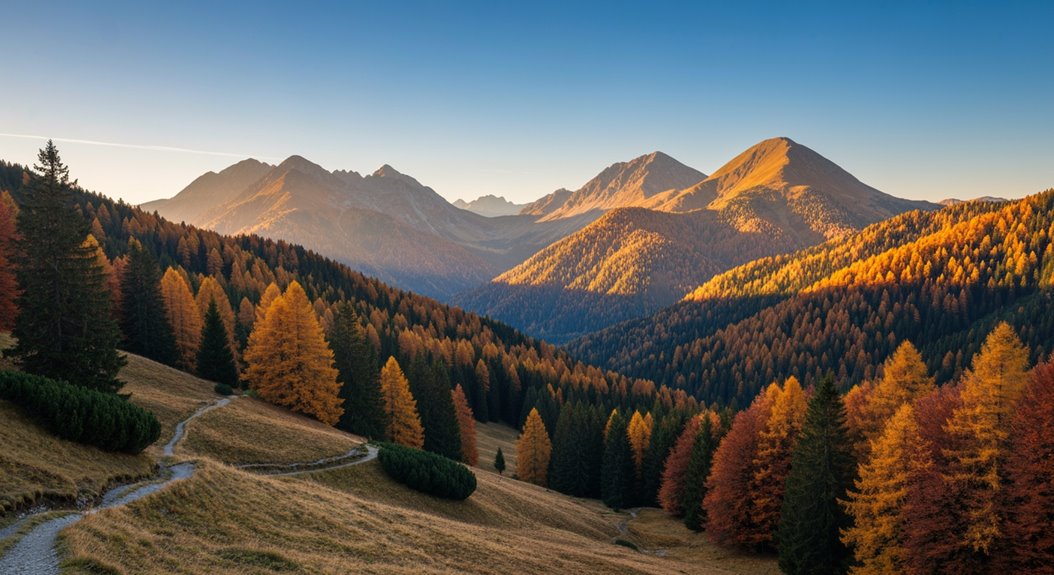 die ruhige natürliche Schönheit des Herbstes