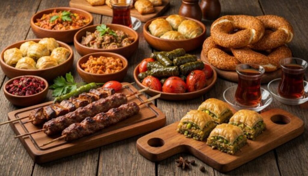 türkische kulinarische Köstlichkeiten warten